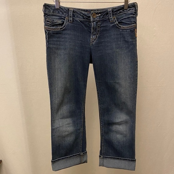 Silver Jeans 8 (30) Santorini Cropped Capris Low Rise Womens Stretch Jeans - Picture 9 of 10